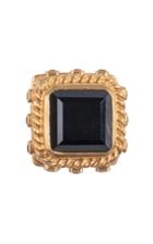 Valre Poseidon Gold-plated And Onyx Ring Size: 5