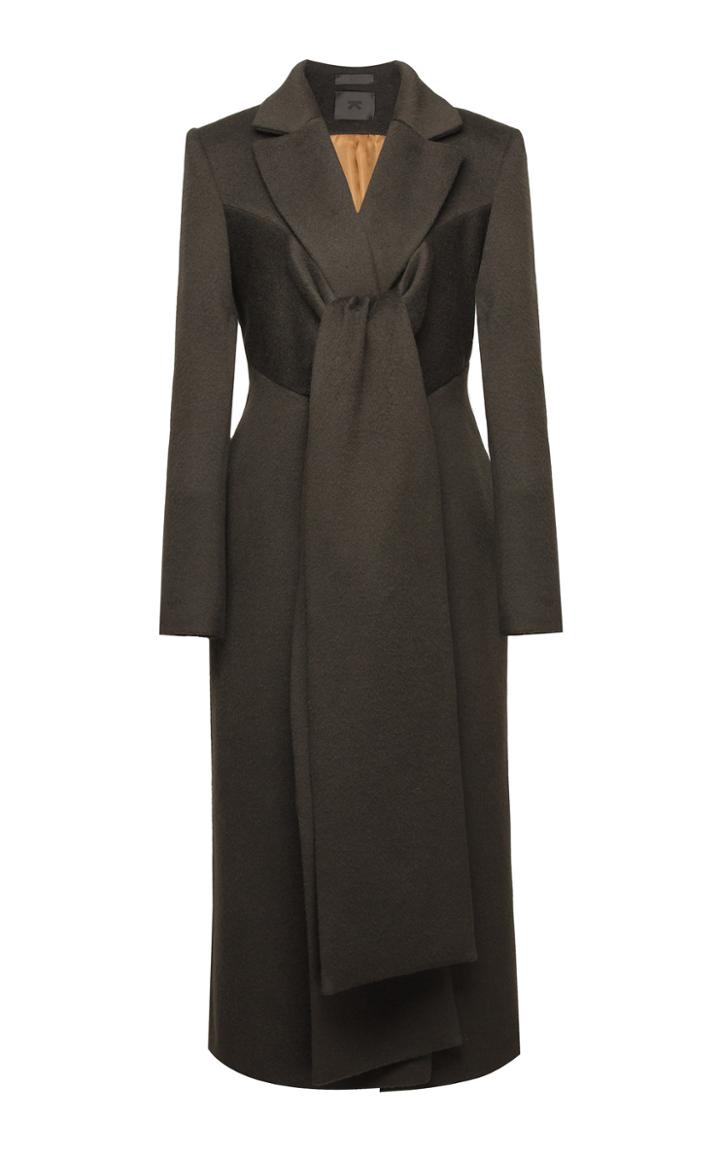 Lake Studio Scarf Tie Wool Coat
