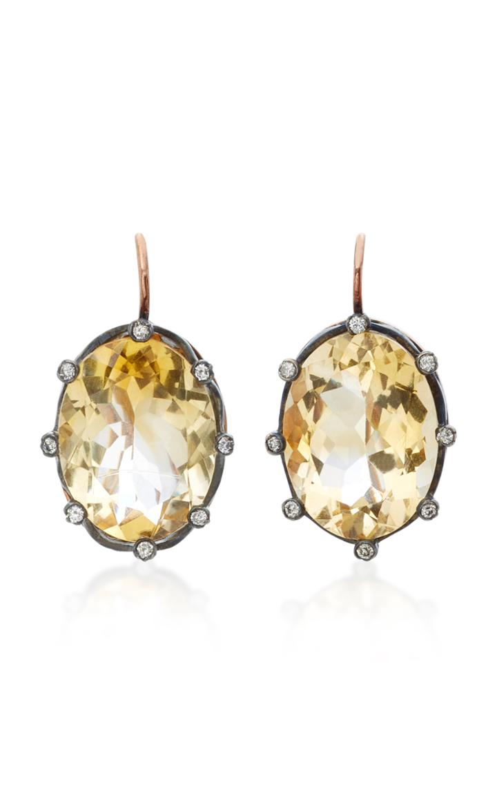 Montse Esteve 18k Gold Citrine And Diamond Earring