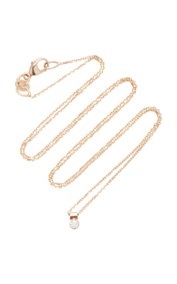 White/space Solo 14k Gold Diamond Necklace