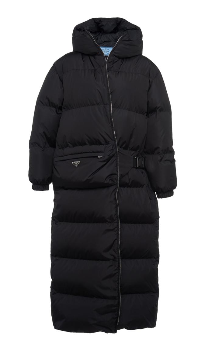 Prada Hooded Quilted Shell Down Coat