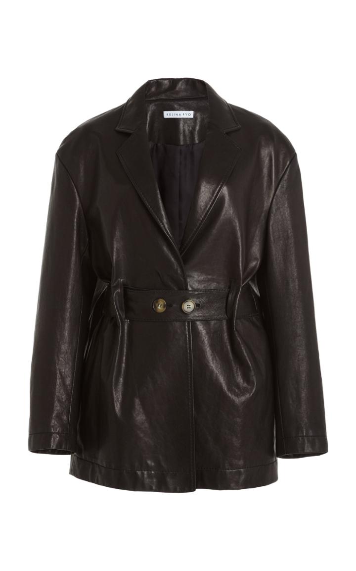 Moda Operandi Rejina Pyo Esme Belted Faux-leather Blazer