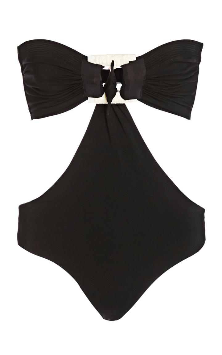 Johanna Ortiz Black Goddess Strapless Swimsuit