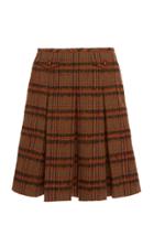 Anna Sui Brushed Plaid A-line Skirt