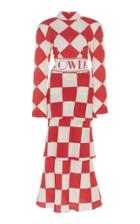 Rowen Rose Damier Checked Tiered Crepe Dress