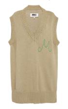 Mm6 Monogram Cotton Sweater Vest