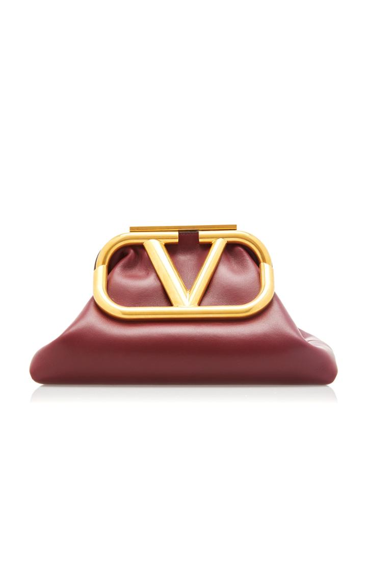 Valentino Supervee Logo Leather Clutch