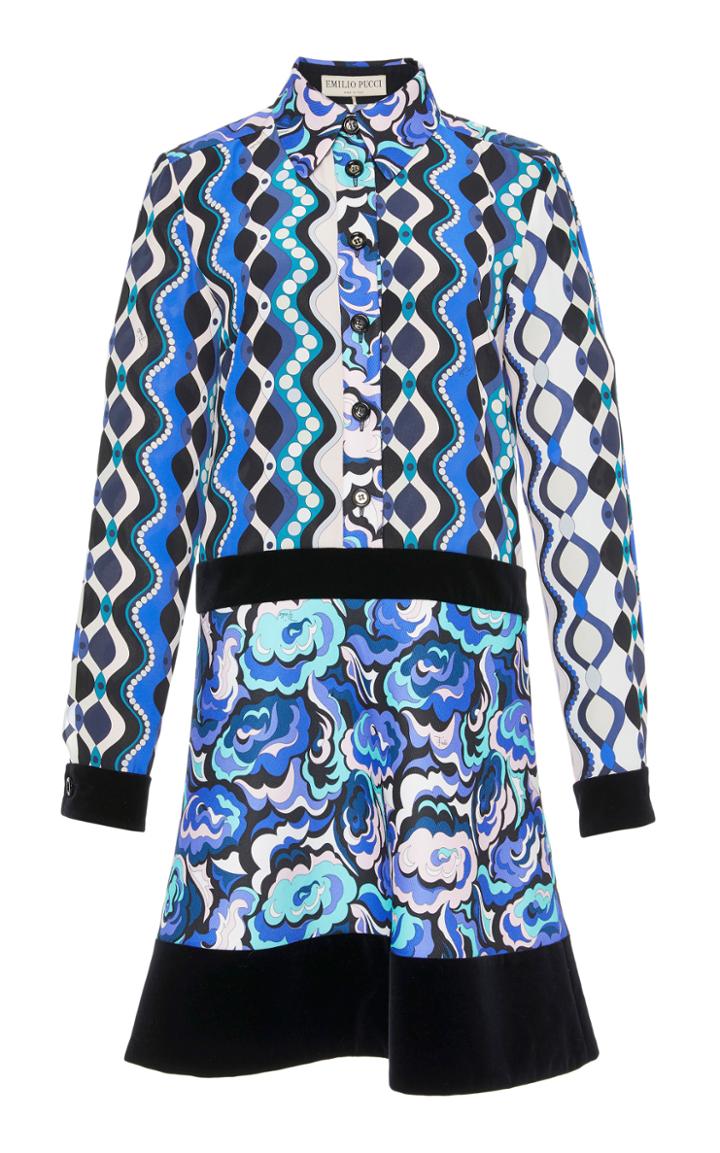 Emilio Pucci Velvet Trim Dress