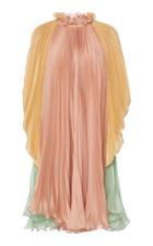 Alberta Ferretti Colorblocked Pliss Mini Dress