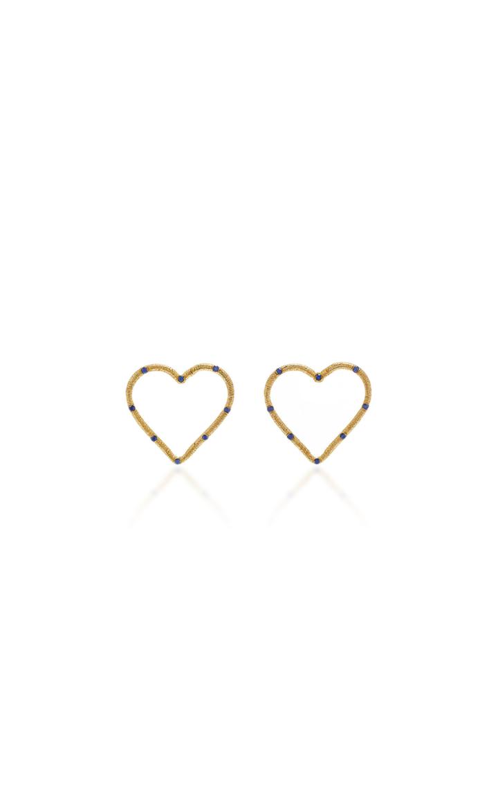 Brent Neale Large Front Facing Textured Heart Studs