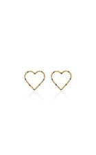 Brent Neale Large Front Facing Textured Heart Studs