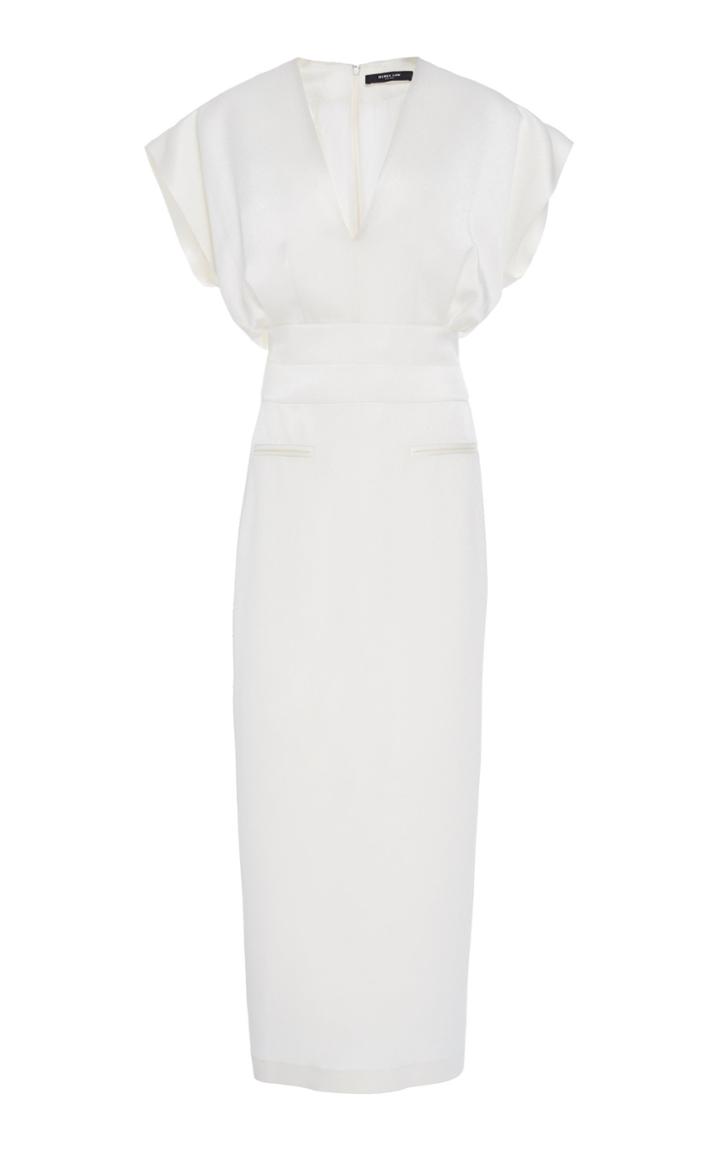 Derek Lam Draped-sleeve Crepe Midi Dress