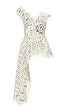 Oscar De La Renta Embroidered Asymmetrical One-shoulder Tulle Top