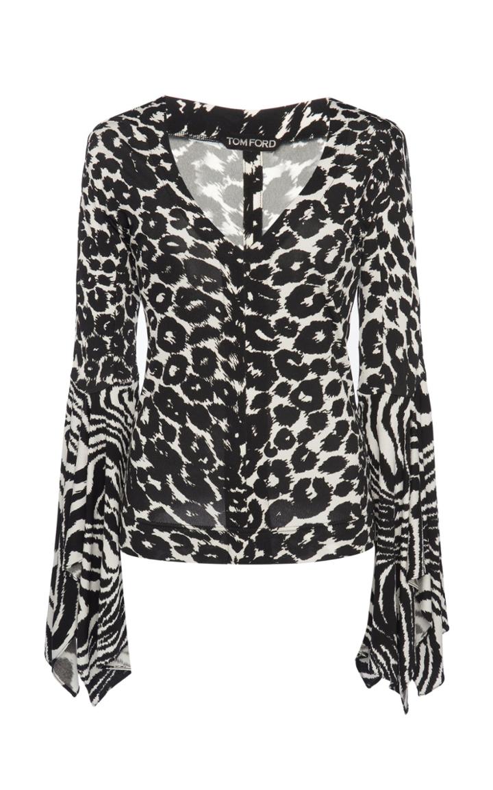 Moda Operandi Tom Ford Printed Bell Sleeve Blouse