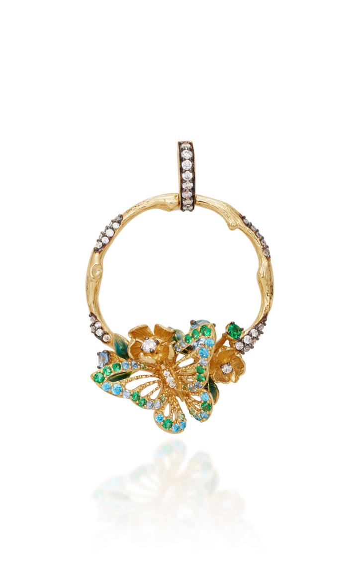 Anabela Chan M'o Exclusive Aqua Orchard Hoop Pendant