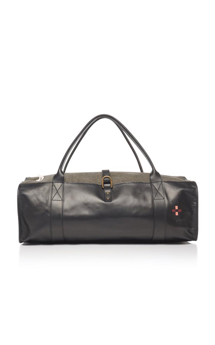 Nick Fouquet Hand-painted Leather And Canvas Duffel Bag
