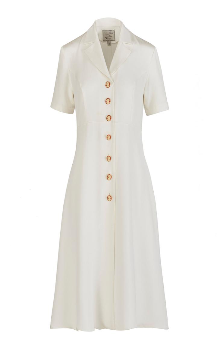 Giuliva Heritage Giulia Buttoned Silk Midi Dress