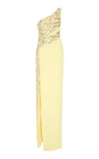 Pamella Roland Sequin One Shoulder Gown