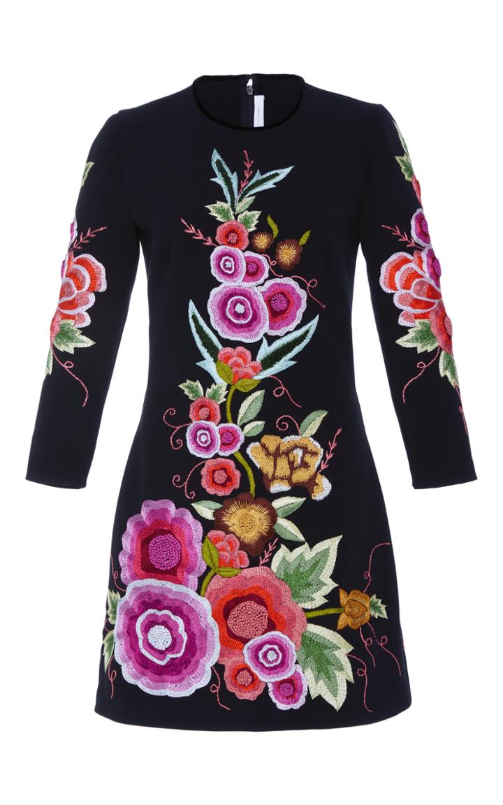Naeem Khan Floral Embroidered Mini Dress