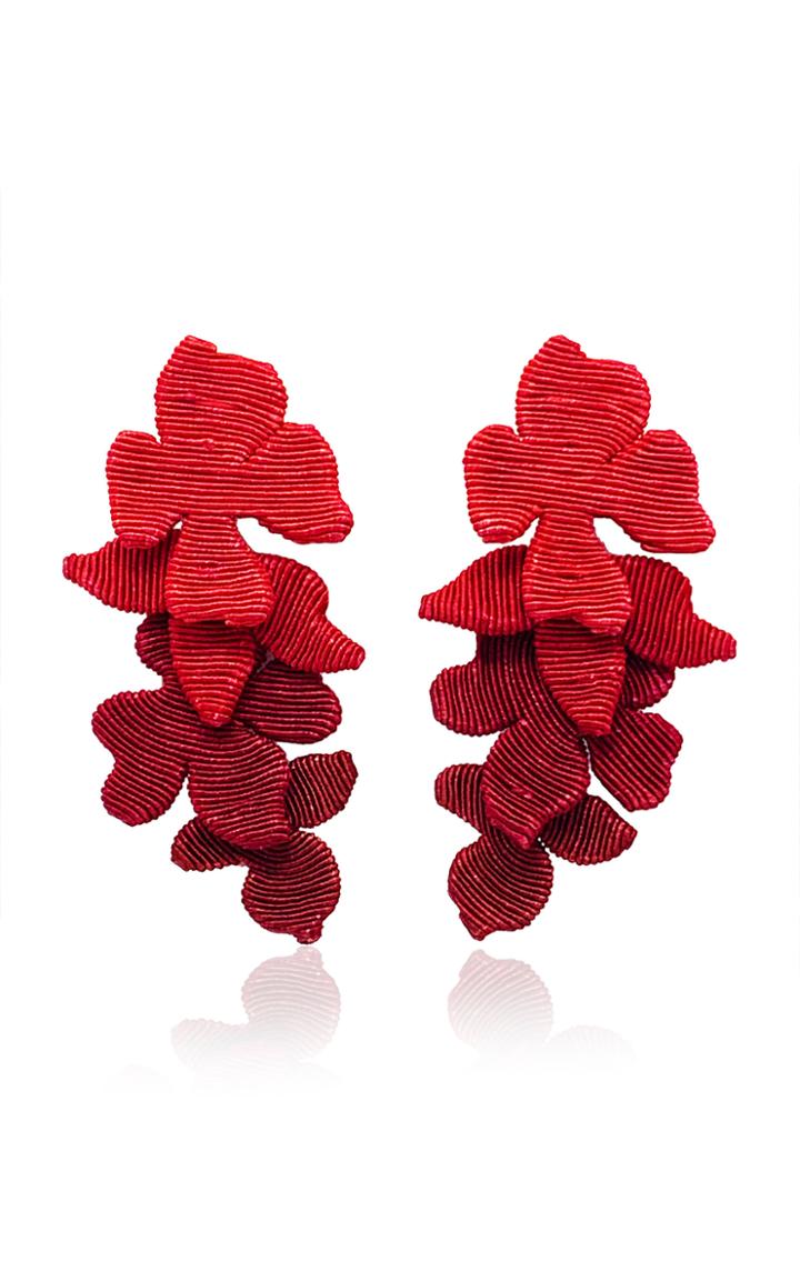 Rebecca De Ravenel Blossom Silk Cord Clip Earrings