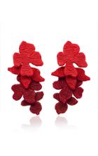 Rebecca De Ravenel Blossom Silk Cord Clip Earrings