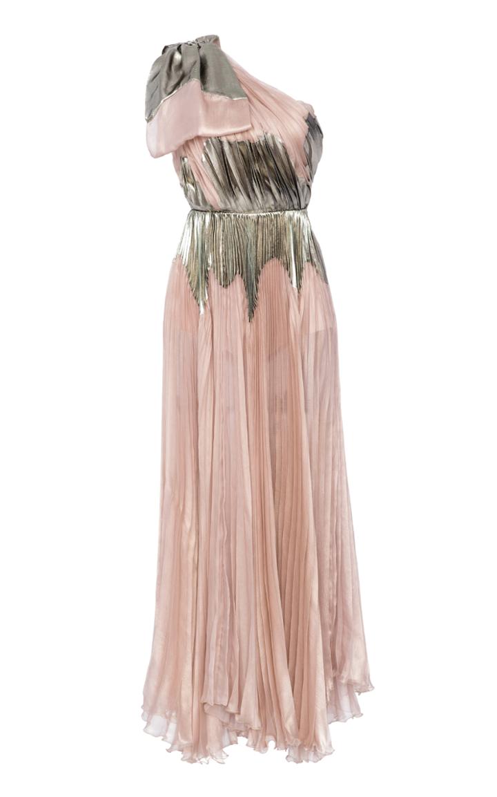 Maria Lucia Hohan Rasha Metallic Mousseline Dress