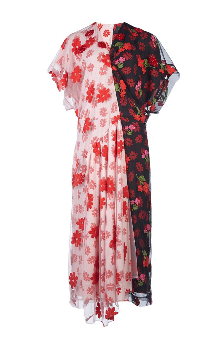 Simone Rocha Short Sleeve Patchwork Floral Dress