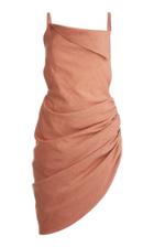 Moda Operandi Jacquemus Saudade Asymmetric Draped Hemp-blend Mini Dress