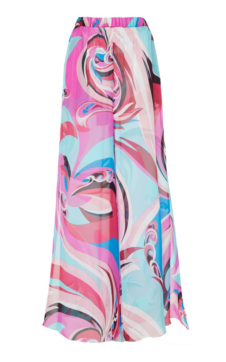 Emilio Pucci Silk Wide Leg Pants