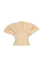 Markarian Demeter Strapless Ruffle Silk Top