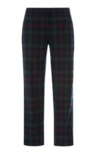 Burberry Cropped Plaid Wool Cigarette Trousers