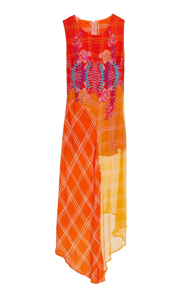 Roopa Embroidered Bias Midi Dress