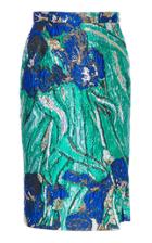 Moda Operandi Libertine Van Gogh's Irises Slit Pencil Skirt Size: Xs