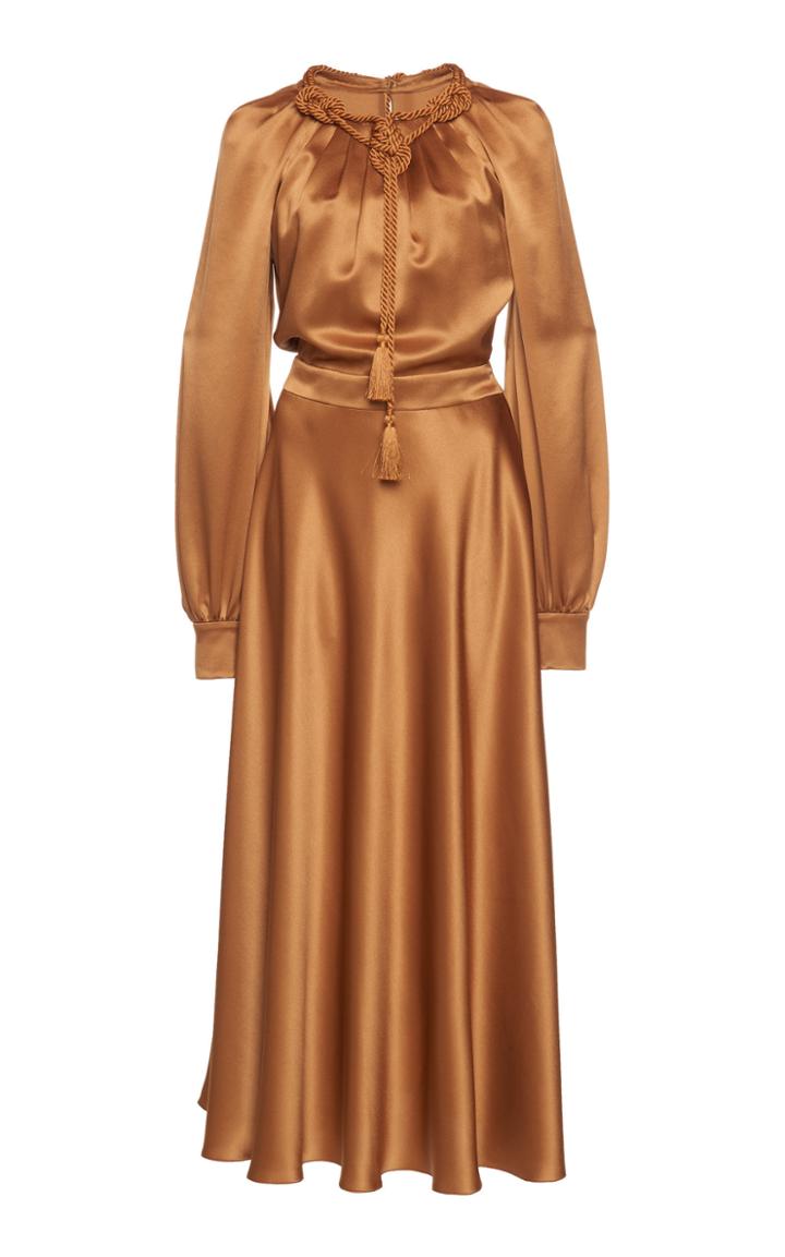 Alberta Ferretti Silk Long Sleeve Dress