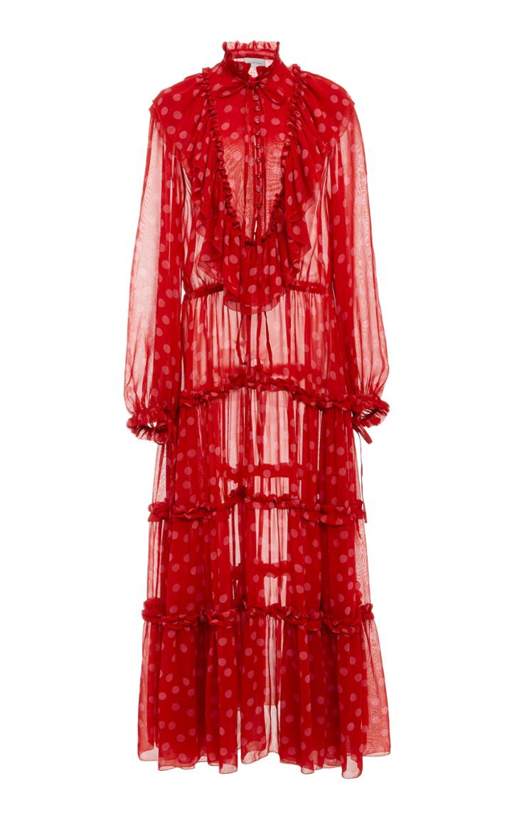 Lee Mathews Flavin Polka Dot Maxi Dress