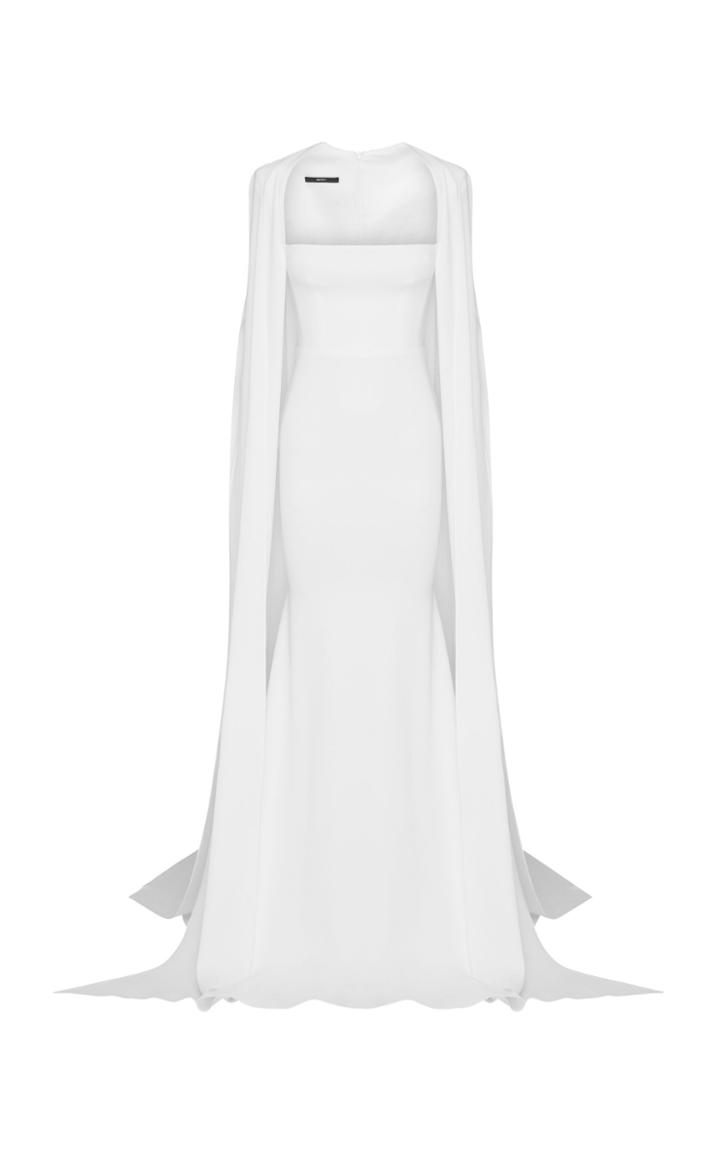 Alex Perry Vance Cape-effect Structured Crepe Gown