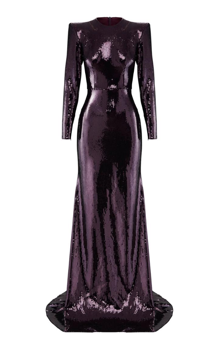 Alex Perry Felix Sequined Long Sleeve Gown