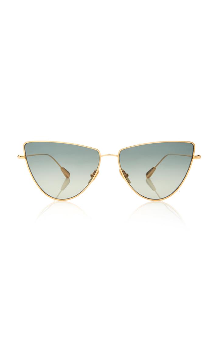 Kaleos Eyehunters Dolan Cat-eye Gold-tone Sunglasses