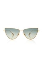 Kaleos Eyehunters Dolan Cat-eye Gold-tone Sunglasses