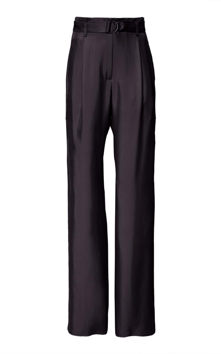 Moda Operandi Sally Lapointe Belted High-waist Silk Trousers Size: 0