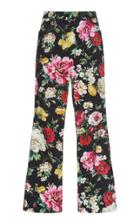 Dolce & Gabbana Floral-print Stretch-cotton Flared-leg Pants