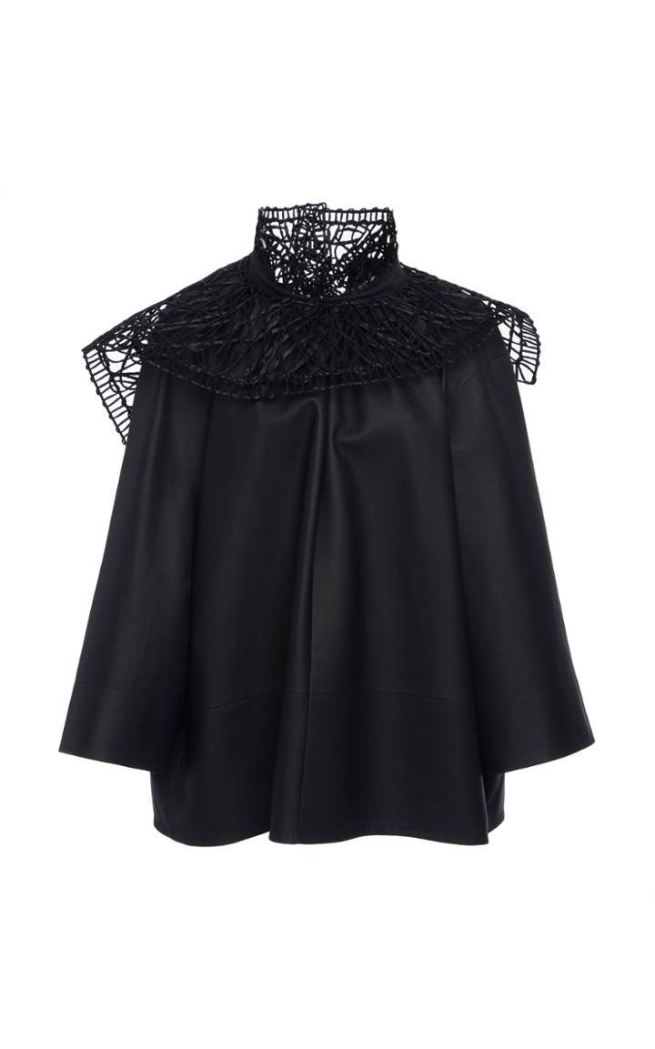 Moda Operandi Jil Sander Mazzy Macram-detailed Leather Top Size: 32