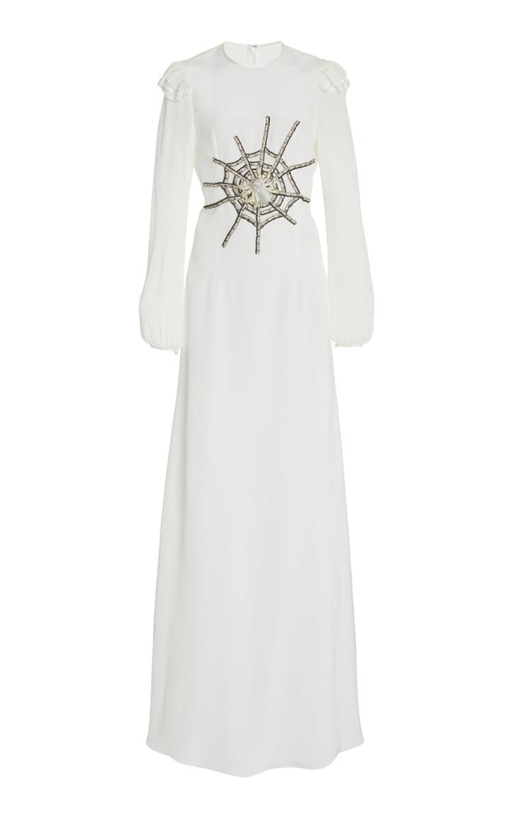 Rodarte Embellished Silk Crepe Maxi Dress