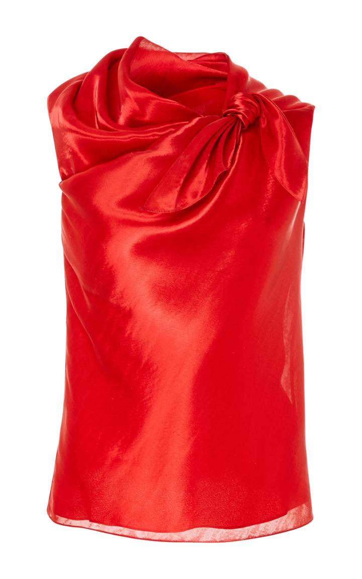 Oscar De La Renta Sleeveless Top With Neck Tie