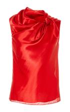 Oscar De La Renta Sleeveless Top With Neck Tie