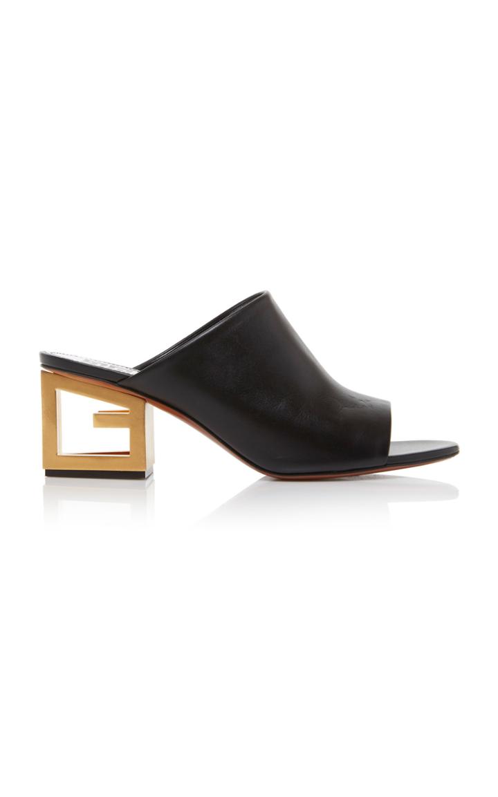 Givenchy Triangle Open-toe Leather Mules