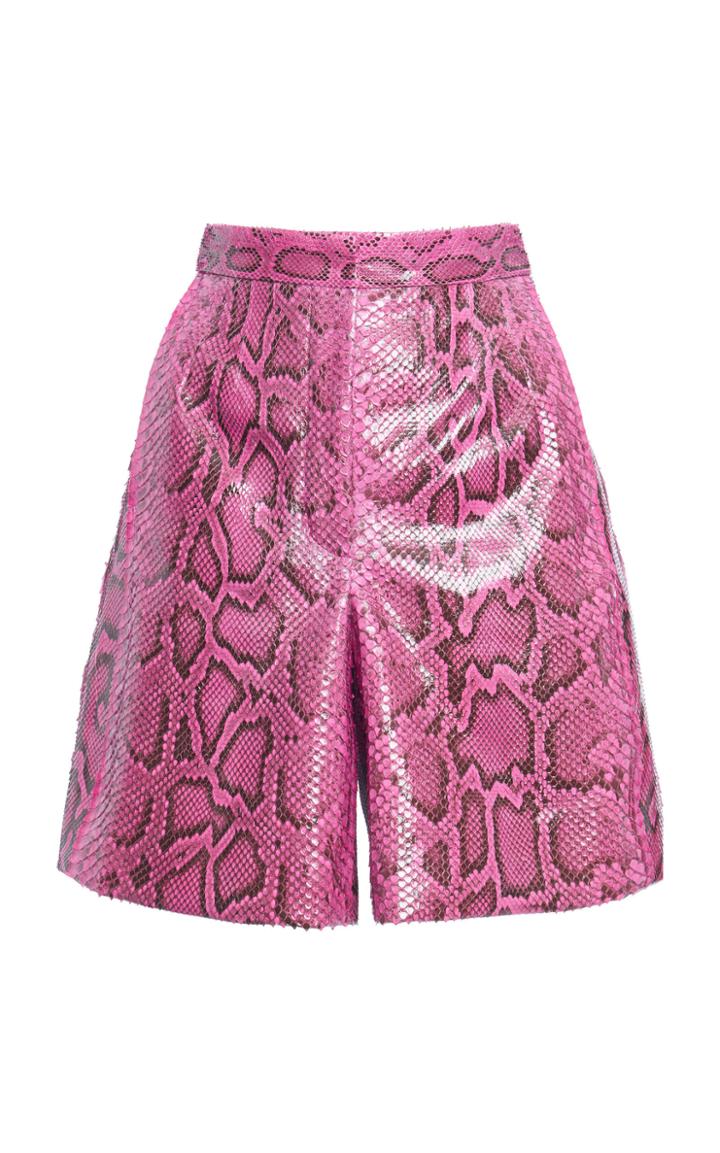 Moda Operandi Dolce & Gabbana Python Leather High-rise Shorts Size: 38
