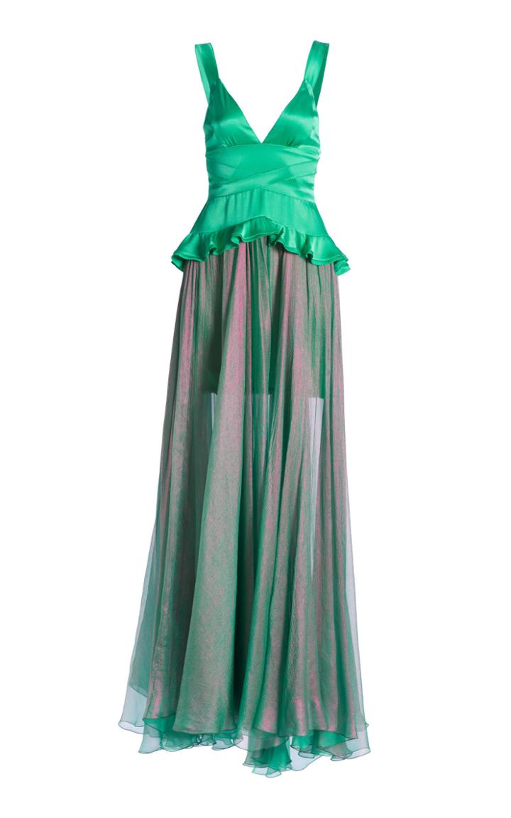 Maria Lucia Hohan Yasmina Layered Silk Chiffon Maxi Dress
