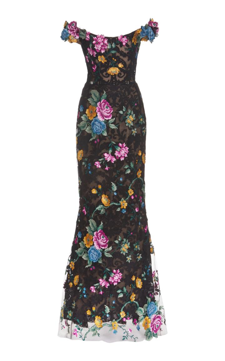 Moda Operandi Marchesa Floral Lace Gown
