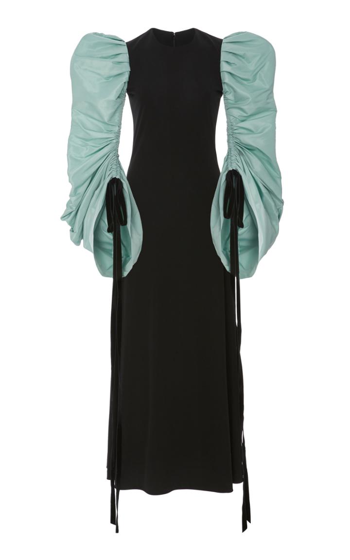 Tory Burch Tie-detailed Two-tone Silk-blend Maxi Dress
